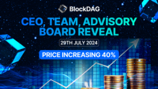 随着 BlockDAG 团队将于 7 月 29 日揭晓，预售金额接近 5830 万美元； KASPA 攀登，DOGE 瀑布